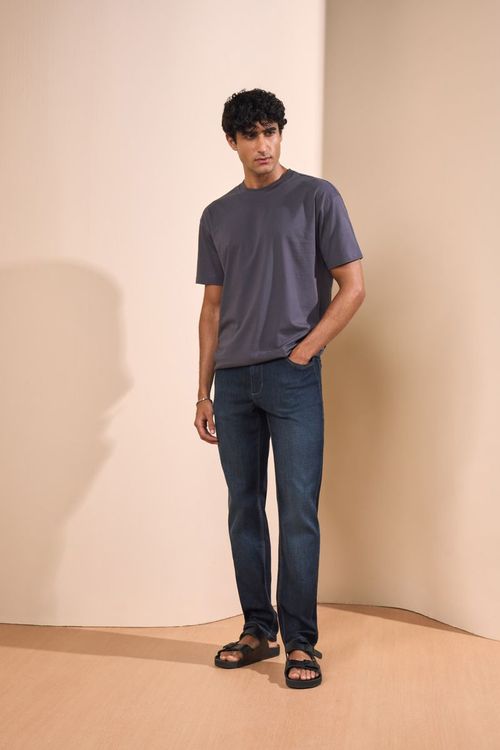 CALÇA JEANS RETA BLACK BLUE