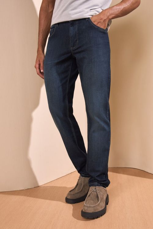CALÇA JEANS RETA BLACK BLUE