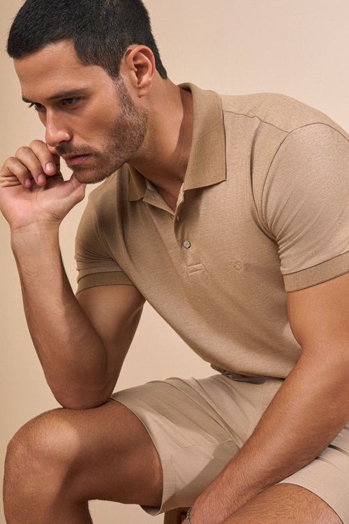 PÓLO MANGA CURTA MESCLADA