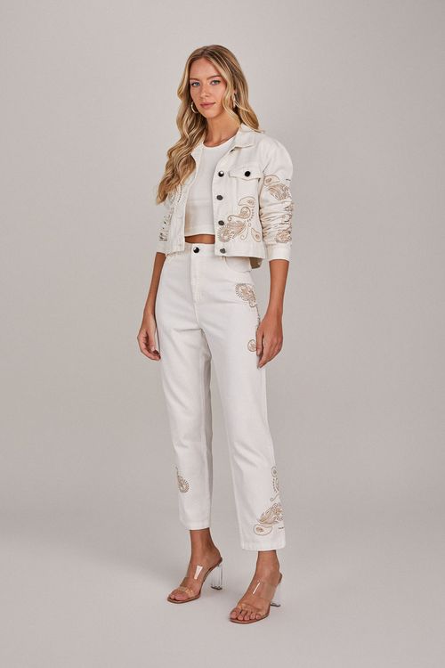 CALÇA COM BORDADO CASHMERE