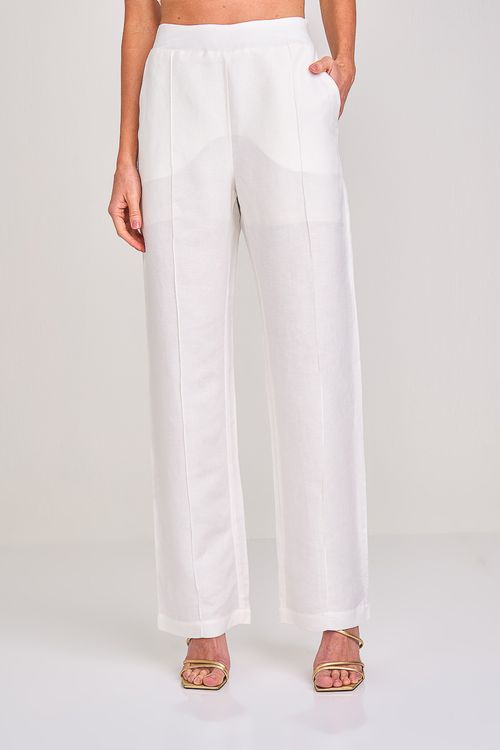 CALÇA RETA DE LINHO