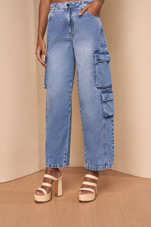 CALÇA JEANS CARGO