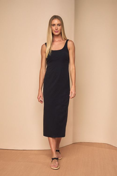 VESTIDO LONG MIDI DE MALHA