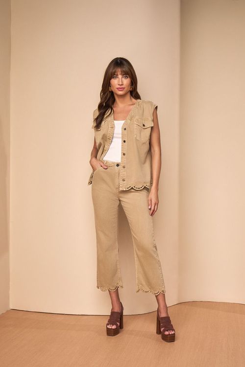 CALÇA NEW STRAIGHT BORDADA