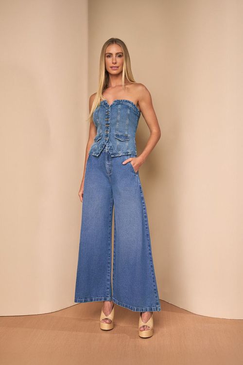 CALÇA JEANS AMPLA