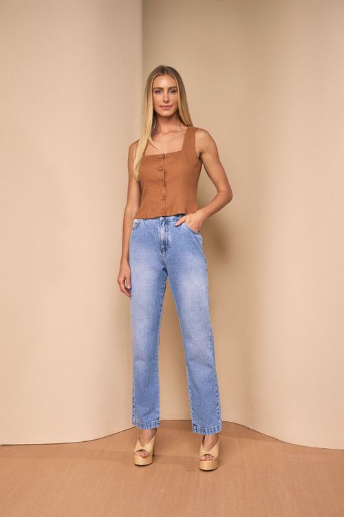 CALÇA JEANS RETA